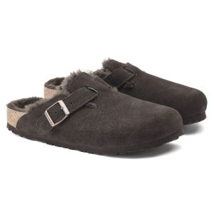 BOSTON SHERALING SUEDE LEATHER FUR MOCCA