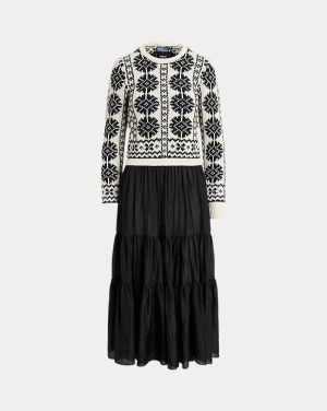 WOVEN-A LINE-DRESSES POLO BLACK